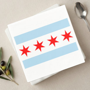 Chicago Napkins, Chicago Flag party Napkin