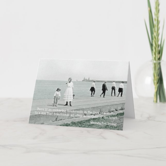 CHICAGO NAVY PIER 1920 ART LOVE OF MOTHER N SON CARD (Front)