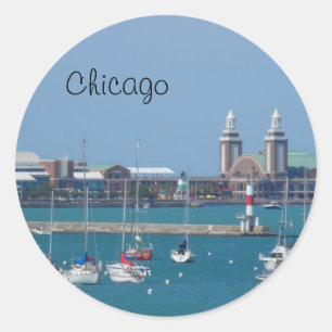 Chicago Navy Pier Classic Round Sticker