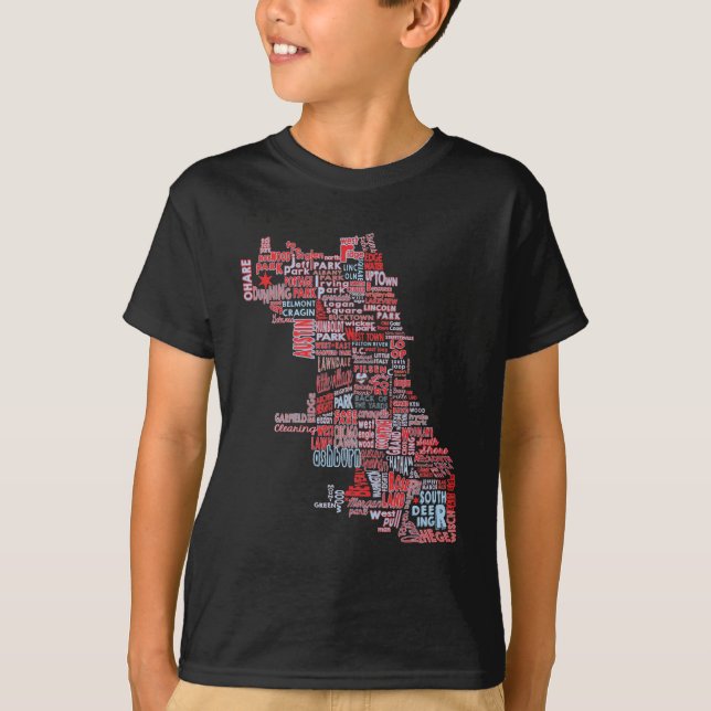 Chicago Neighbourhood Map T-Shirt (Front)