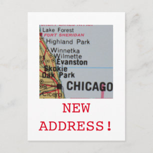 Chicago New Address announcement Postcard