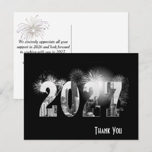 Chicago New Year 2027 Business Thank You Postcard