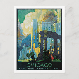Chicago New York Central Lines Vintage Postcard