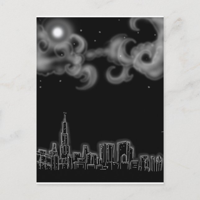 chicago night1 copy 2 postcard (Front)