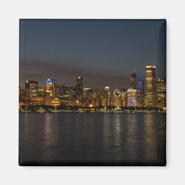 Chicago Night Cityscape Magnet (Front)