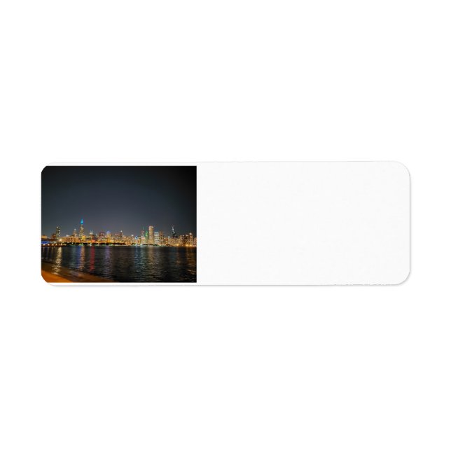 Chicago Night Skyline return address labels (Front)