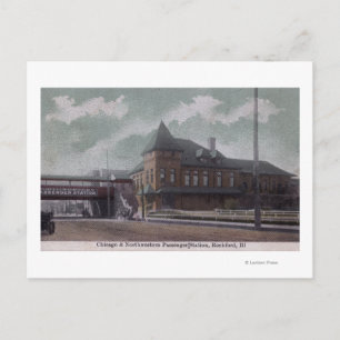 Chicago & Northwestern Railway Station Postcard