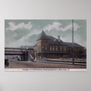 Chicago & Northwestern Railway Station Poster