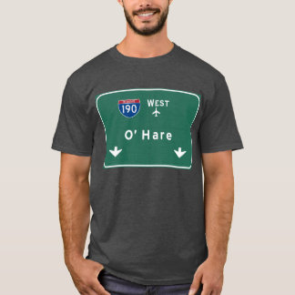 Chicago O'Hare Airport I-190 W Interstate Illinois T-Shirt