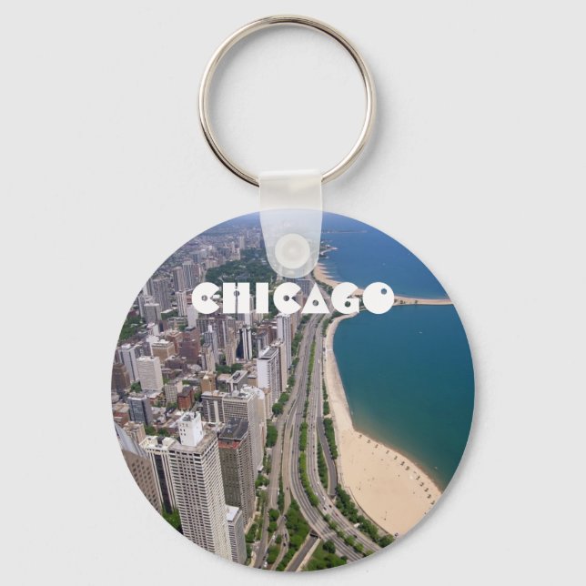 Chicago panoramic view key ring (Front)