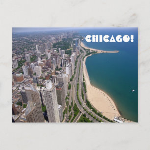 Chicago panoramic view postcard