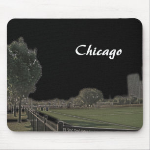 Chicago Park Blackened Skies Mouse Pad