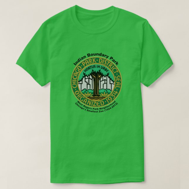 Chicago Park District, Indian Boundary Park Zoo T- T-Shirt (Design Front)
