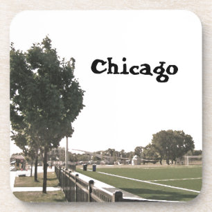 Chicago Park in Sepia Tones Coaster