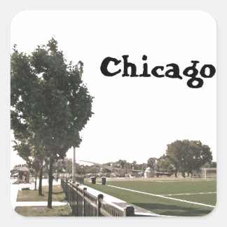 Chicago Park in Sepia Tones Square Sticker