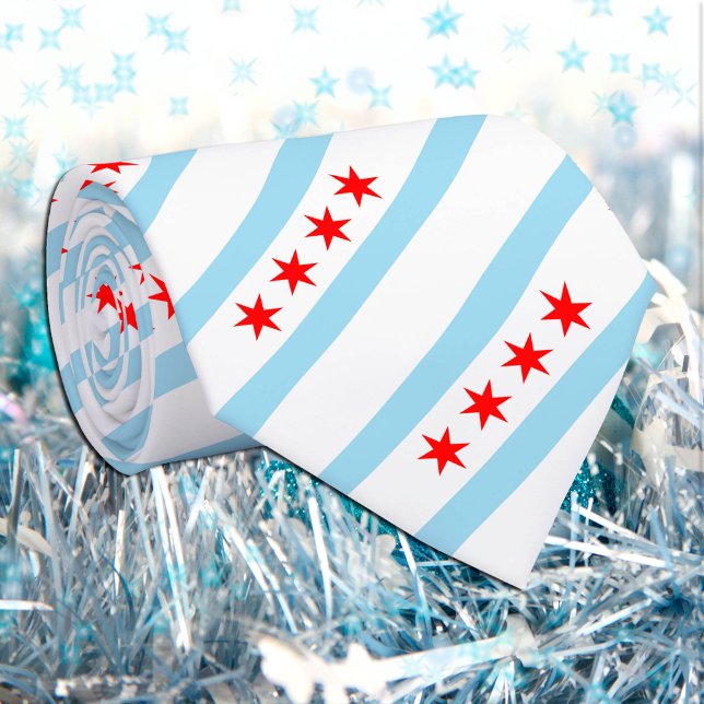 Chicago Patriotic Ties, Elegant Chicago Flag Tie (Creator Uploaded)
