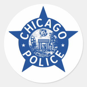 Chicago Police VINTAGE STAR Classic Round Sticker