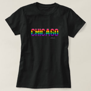 Chicago Pride T-shirt   Rainbow Flag