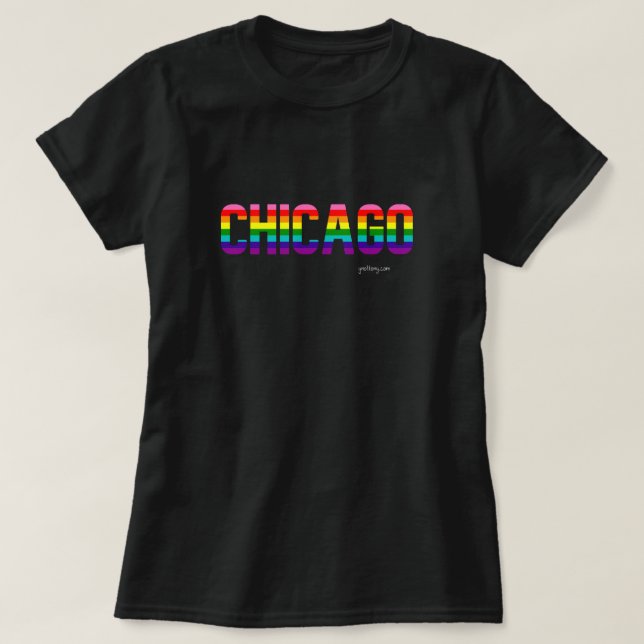 Chicago Pride T-shirt | Rainbow Flag  (Design Front)