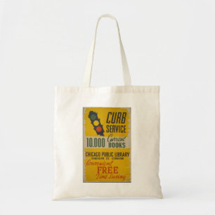 Chicago Public Library Curb Service Poster Tote Bag