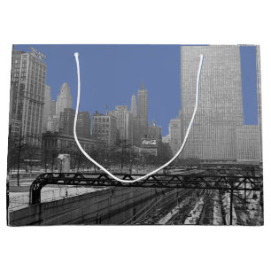Chicago Rail Yards 1960's Michican Avenue Large Gift Bag