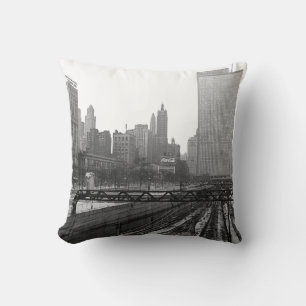 Chicago Rail Yards Downtown Railroad Cushion