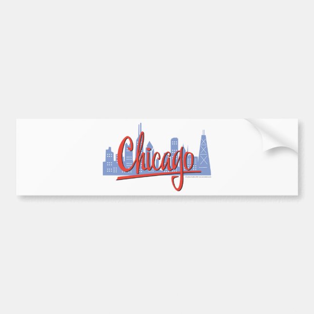 CHICAGO-RED BUMPER STICKER (Front)