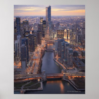 Chicago River and Trump Tower from above