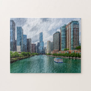 Chicago River and Trump Tower Jigsaw Puzzle