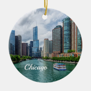 Chicago River and Trump Tower Ornament