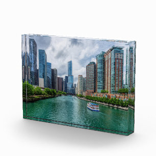 Chicago River and Trump Tower Photo Block