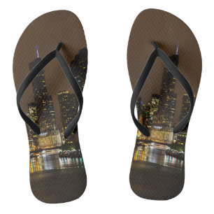 Chicago River Night Storm Thongs