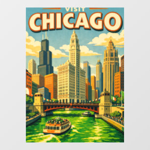 Chicago River Saint Patricks day postcard