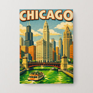 Chicago River Saint Patricks day postcard