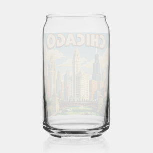 Chicago River Saint Patricks day postcard Can Glass