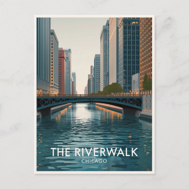 Chicago Riverwalk: Downtown Views Postcard (Front)