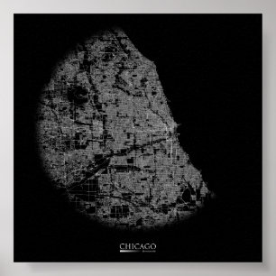 Chicago Road Map Poster