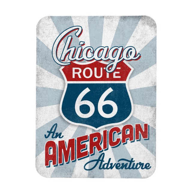 Chicago Route 66 Vintage America Illinois Magnet (Vertical)