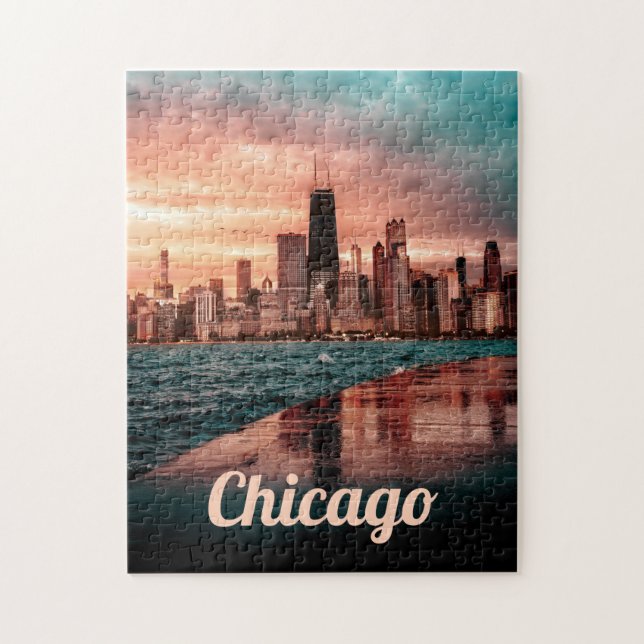 Chicago Scenic Puzzles City Art Hard Jigsaw Puzzle (Vertical)