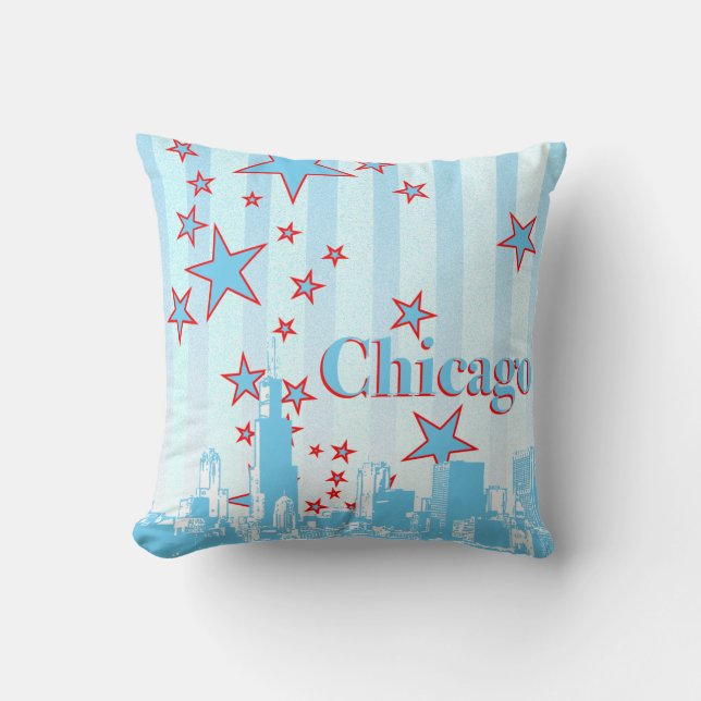 Chicago Skyline Accent Pillow (Front)