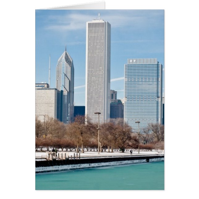 Chicago skyline across frozen Lake Michigan (Front)