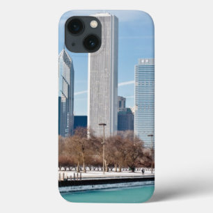Chicago skyline across frozen Lake Michigan iPhone 13 Case