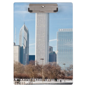 Chicago skyline across frozen Lake Michigan Clipboard