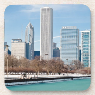 Chicago skyline across frozen Lake Michigan Coaster