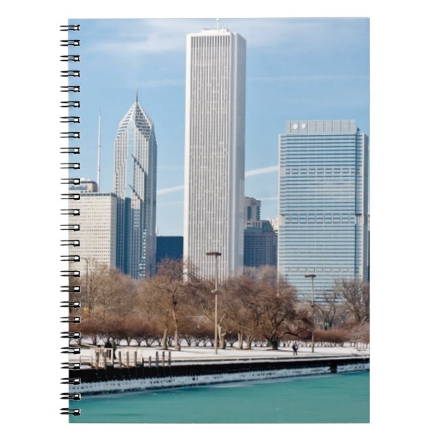 Chicago skyline across frozen Lake Michigan Notebook (Front)