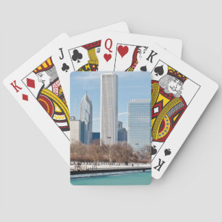 Chicago skyline across frozen Lake Michigan Playing Cards
