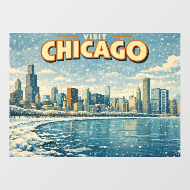 Chicago skyline and Lake Michigan in winter  (Sheet)