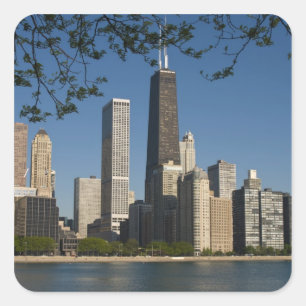 Chicago skyline and Lake Michigan, Lake Shore Square Sticker
