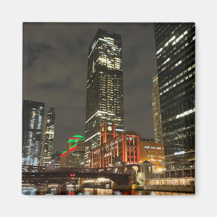 Chicago Skyline at Night   Magnet