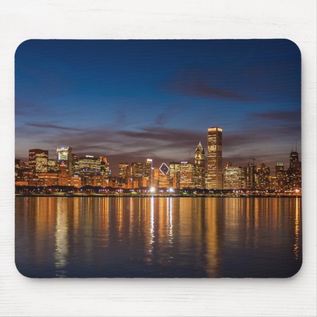 Chicago Skyline At Night Mouse Pad (Front)
